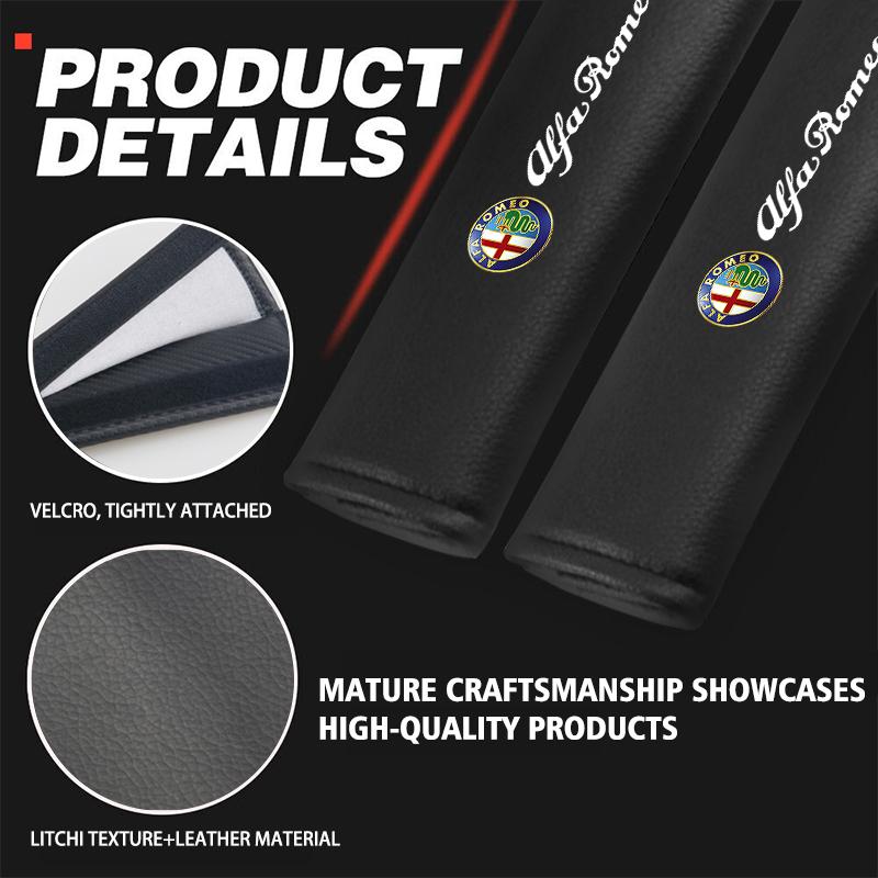 PWBLX1 Car Seat Belt Pad Shoulder Protection Cover Interior Accessories For Alfa Romeo Giulietta GT 159 147 156 Mito Brera Giulia