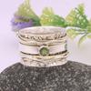 Natural Peridot Spinner Ring, 925 Sterling Silver, Birthstone Meditation Ring, Two Tone Ring, Birthday Gift, New Year Gift ,Gift For Her