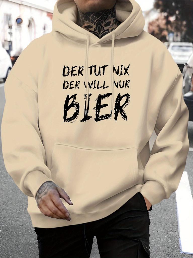 Men's casual versatile fashionable hooded sweatshirt, "Something you'll never understand" - personalized pattern print - casual pullover shirt