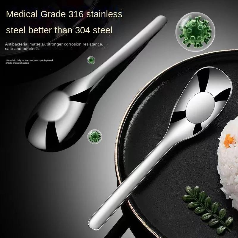Детская ложка для густого супа из нержавеющей стали 316, ложка для кормления ребенка, бытовая ложка для детского супа, ложки для прикорма