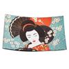 [A2907] - Empty Glass Bowl 'Geisha' Turquoise - 23x15x3 Cm