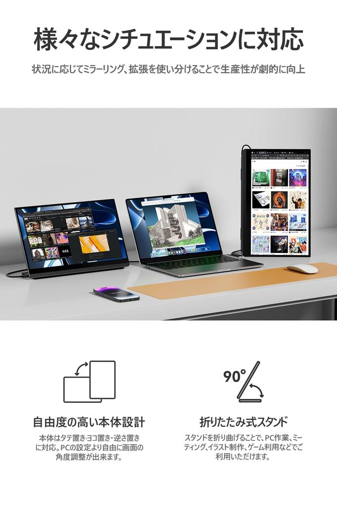 Mobile Monitor 144Hz EHOMEWEI 2K 144Hz Touch Panel Inch Touch Pen Compatible WQHD 2560x1440 Compatible Glossy Pen Tab Thin Gaming Protective Film with