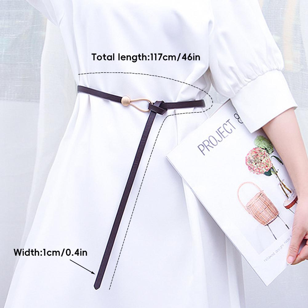 Простой пояс с пряжкой из сплава и узлом, темпераментный стильный регулируемый пояс из искусственной кожи, пояс для украшения талии для женщин