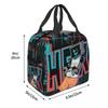 Insulated Lunch Bag for Kids School Cooler Thermal Food Box Tote Portable Lunch Boxes Container Fnf Hex Neon Artwork