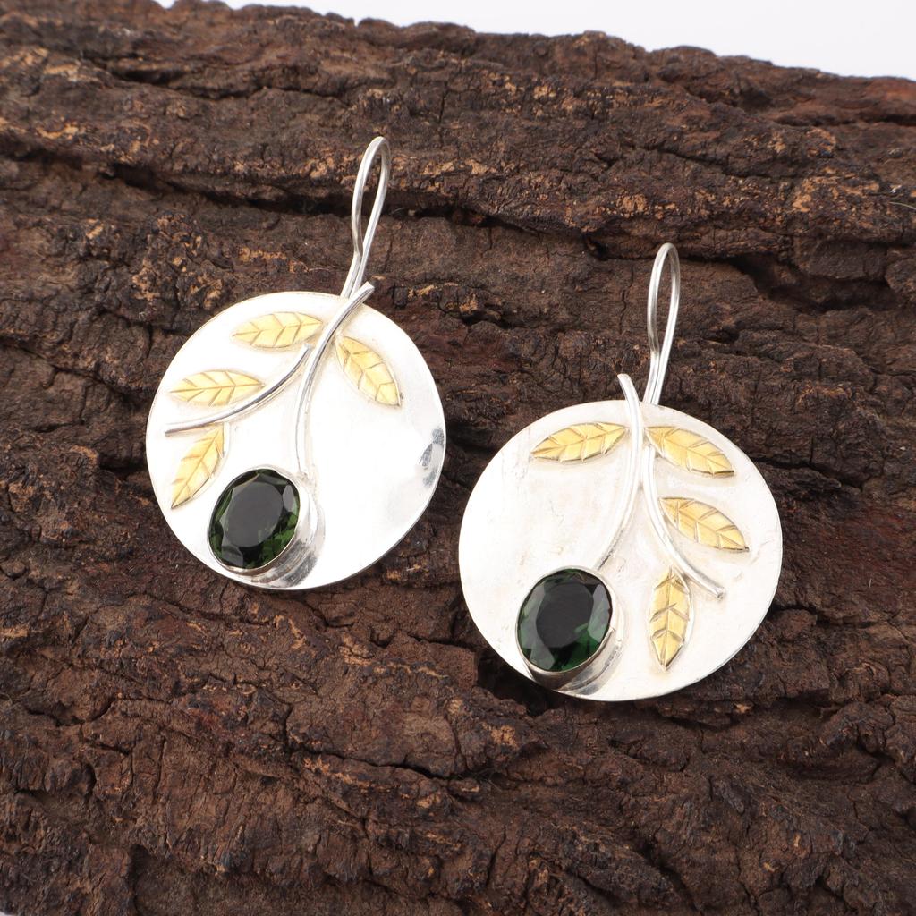 Green Tourmaline Gemstone Jewelry, 925 Solid Sterling Silver Earring, Amazing Tourmaline Earring, Handmade Designer Jewelry For Women