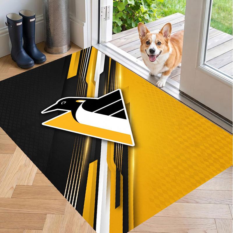 Soft Floor Carpet Pittsburgh Penguins Pattern Area Rug Decorative Mat For Home Room Decoration
