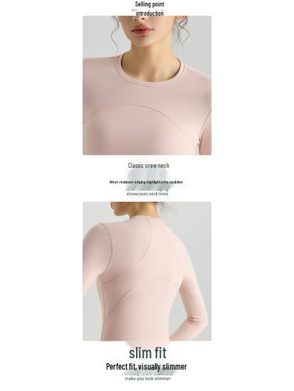 Autumn Long Sleeve Women's Slimming Yoga Top - Quick Dry for Pilates and Running