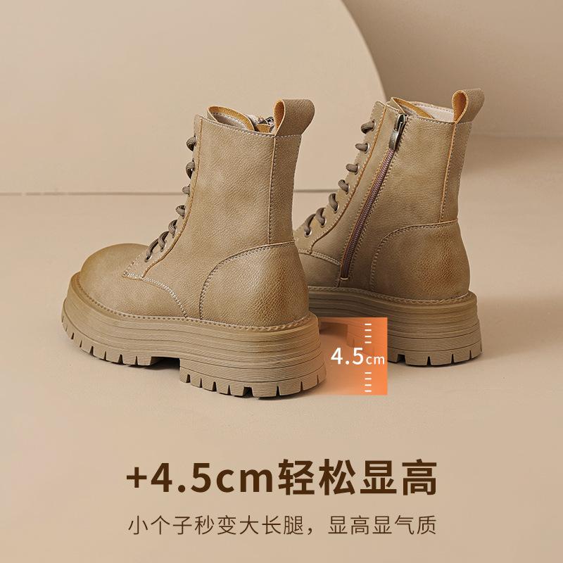 Augustine Martin Boots Women's 2025 New Summer British Style Thin Short Boots Thick-soled Retro Spring and Autumn Boots