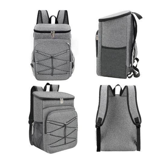 Picnic Bag Large Capacity Waterproof Oxford Cloth Cooler Bag with Adjustable Straps Side Mesh Pockets