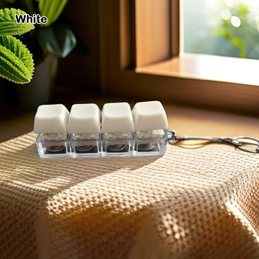 Funny Diy Keycaps Keyboard Fidget Stress Relief Finger Button 4-button Shaft Tester with Keychain Finger Keycaps Work Office