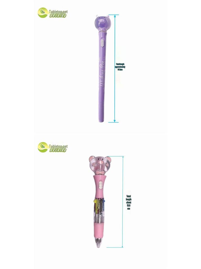 Гелевая ручка с медузой, светящаяся в темноте - Настоящий образец, Функция подсветки, Милый дизайн с поросенком и медведем, Идеально подходит для студентов.