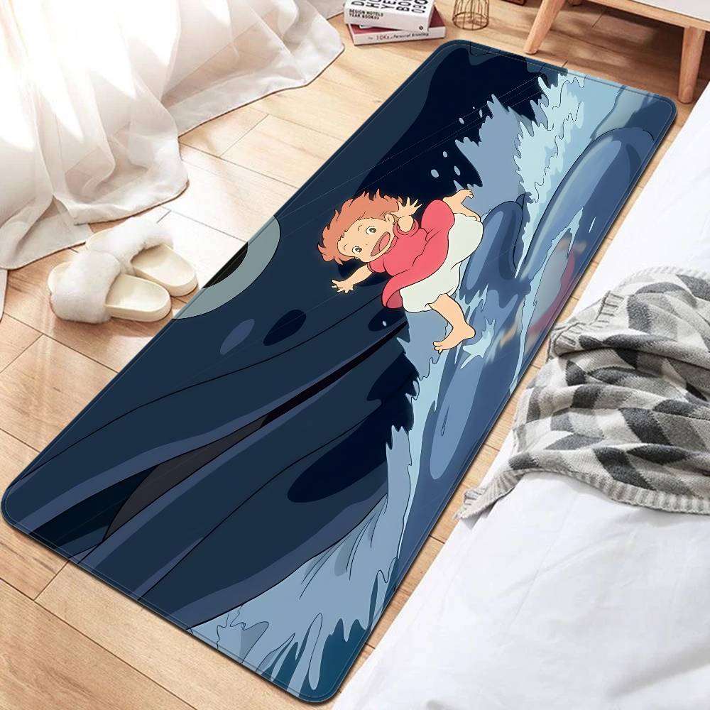 Cute P-Ponyo Movie On The Cliff Anime Floor Mat Rectangle Anti-slip Home Soft Badmat Front Door Indoor Outdoor Mat Welcome