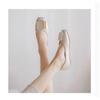 Flat Sole Single Shoes for Women with Small Leather Solid