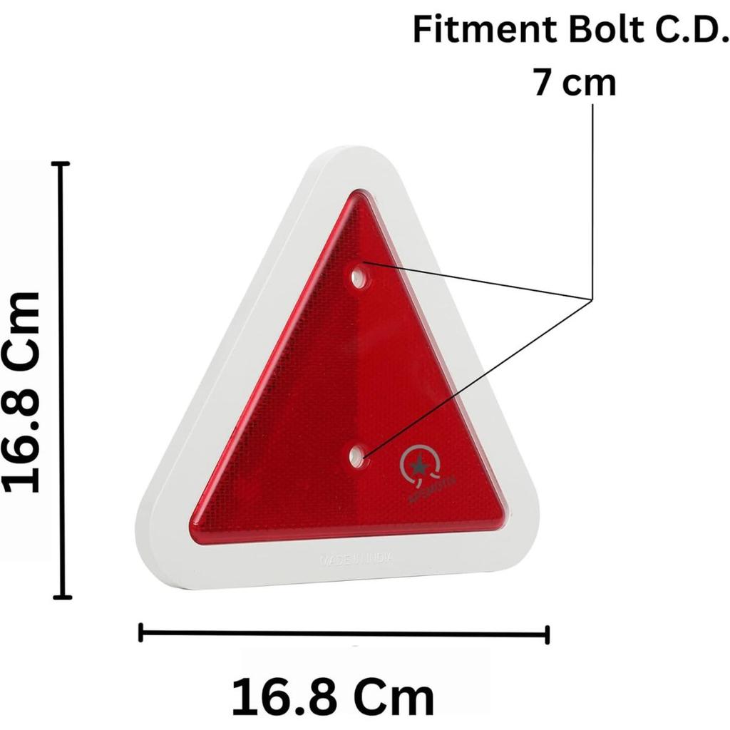 APSMOTIV Red Trailer Triangle Reflector Reflective for Gate Posts Rear Warning Suitable for Truck Trailer Tractor Truck Universal Applications 2Pcs