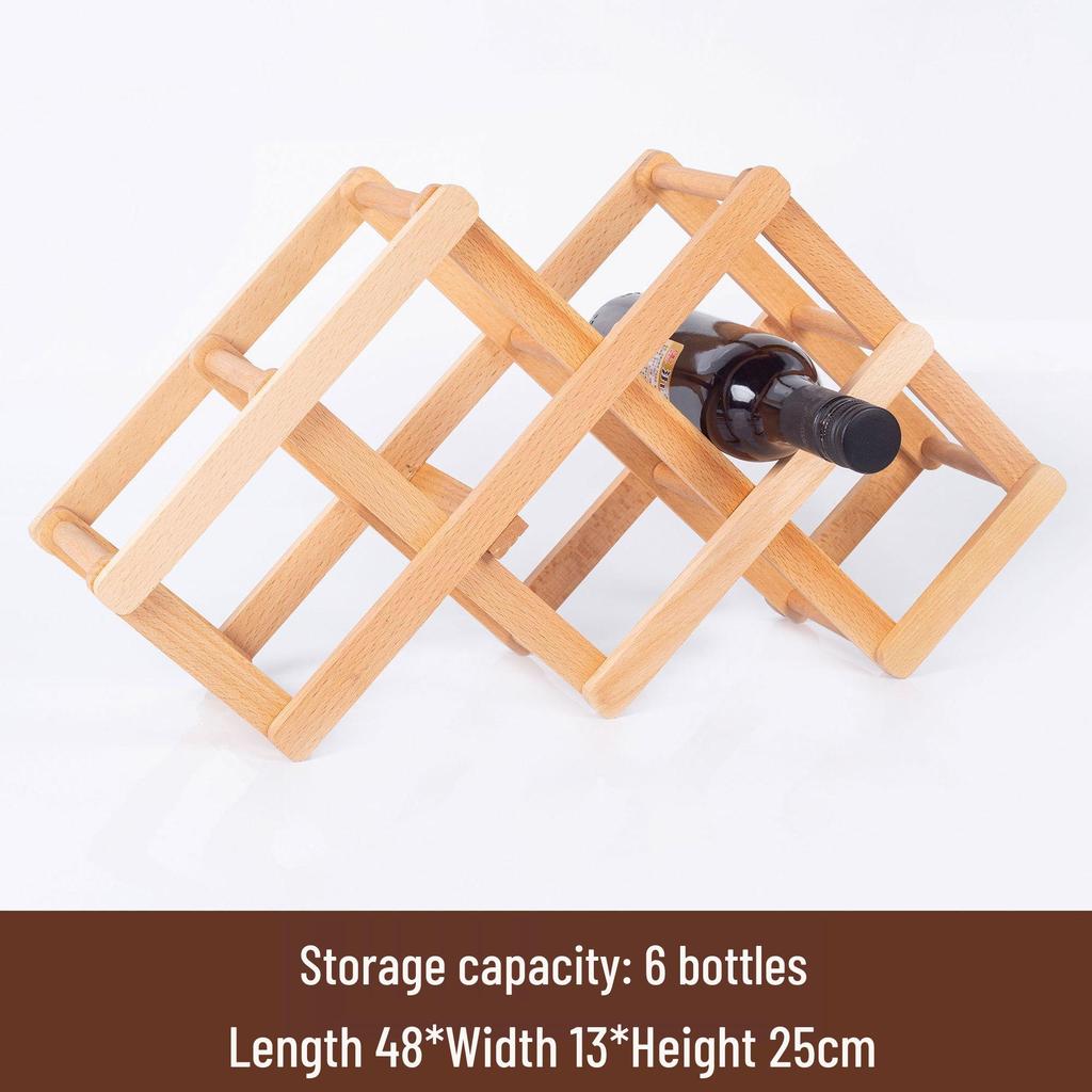 Beech Wood Anti-Shake Red Wine Rack Ornament for Bottle Storage