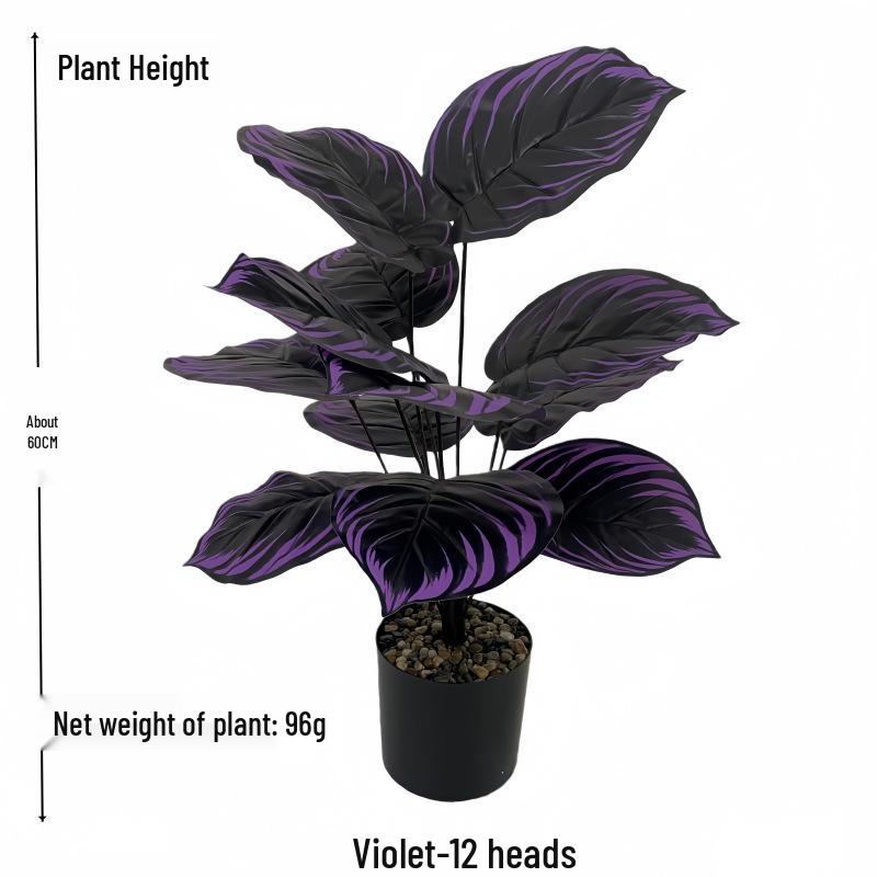 Realistic Areca Palm & Traveler's Palm with Turtle Shell Violet Indoor/Outdoor Plants - 12 Heads Landscaping Decoration.