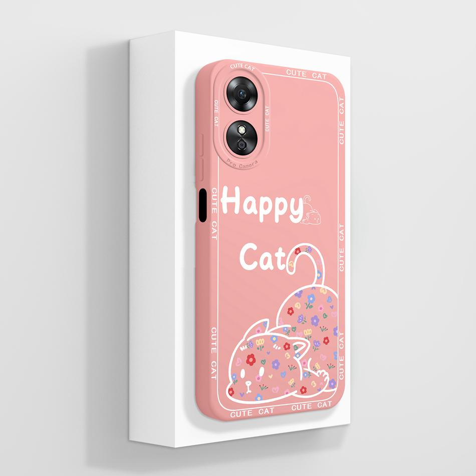 For OPPO A17 A17K Case Butterfly Camera Protection Back Cover Soft Liquid Silicone Anti Choc Funda For OPPO A 17 OPPOA17K Capa
