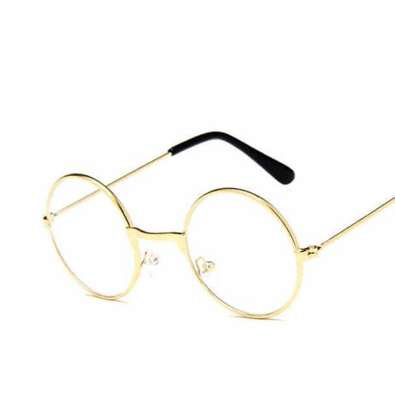 Винтажные ретро круглые очки в металлической оправе с прозрачными линзами для глаз за рубежом