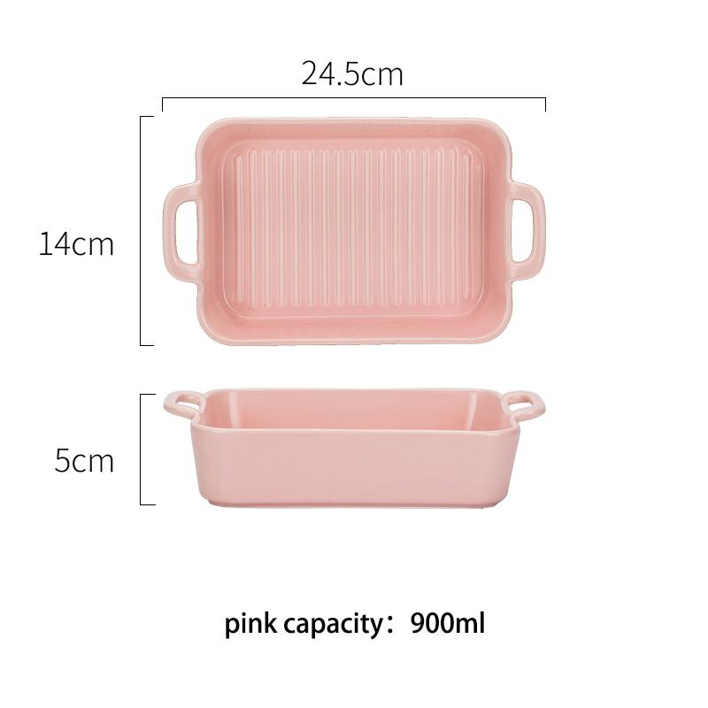 Ceramic Baking Disher Rectangular Bakeware Pan  Dish For Cooking Meat Kitchen Utensils Fruit Snacks Plate Cake