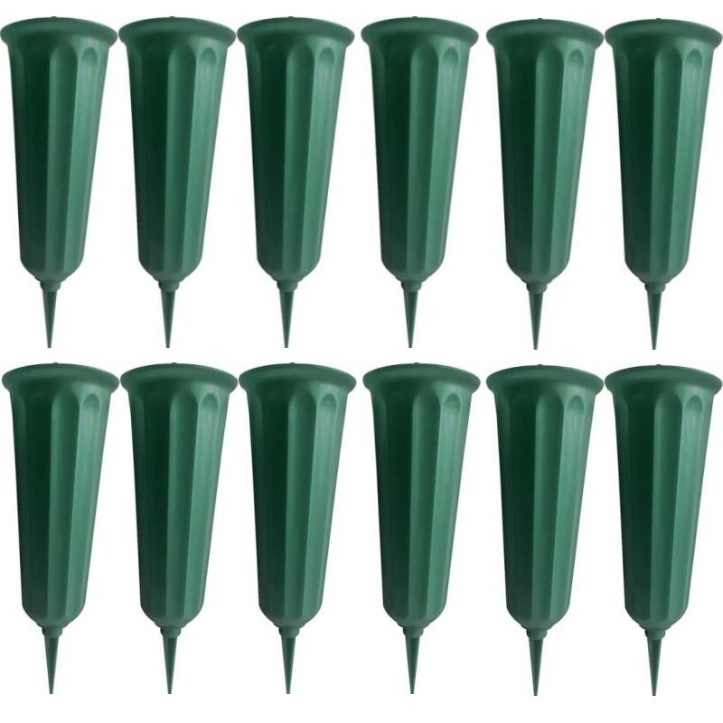 Вазы для кладбища с шипами Пластиковый держатель для цветов Искусственные вазы для живых цветов Мемориальное украшение для кладбища Коническая ваза в земле