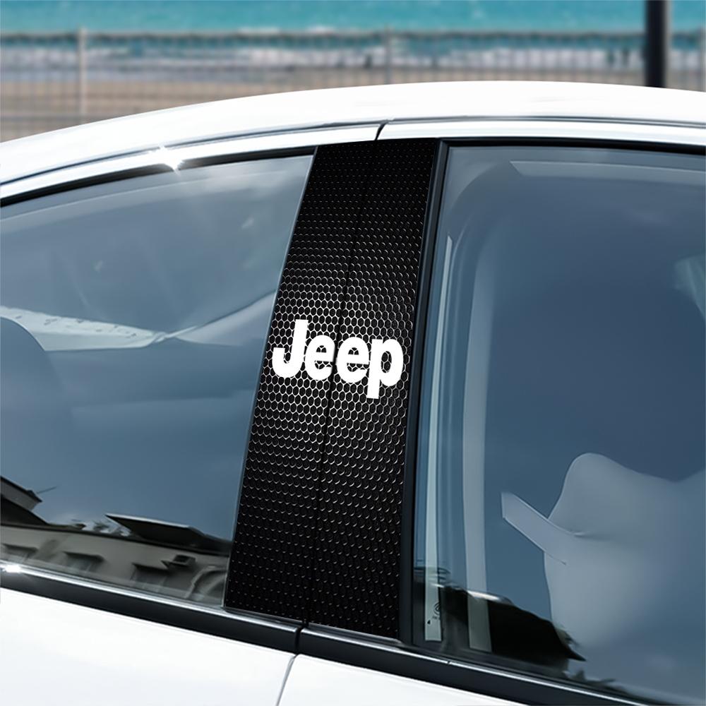 Car Middle Column Scratch Protection Decorative Paster Sticker For JEEP Renegade Patriot Wrangler Cherokee Compass GrandCherokee ANO1