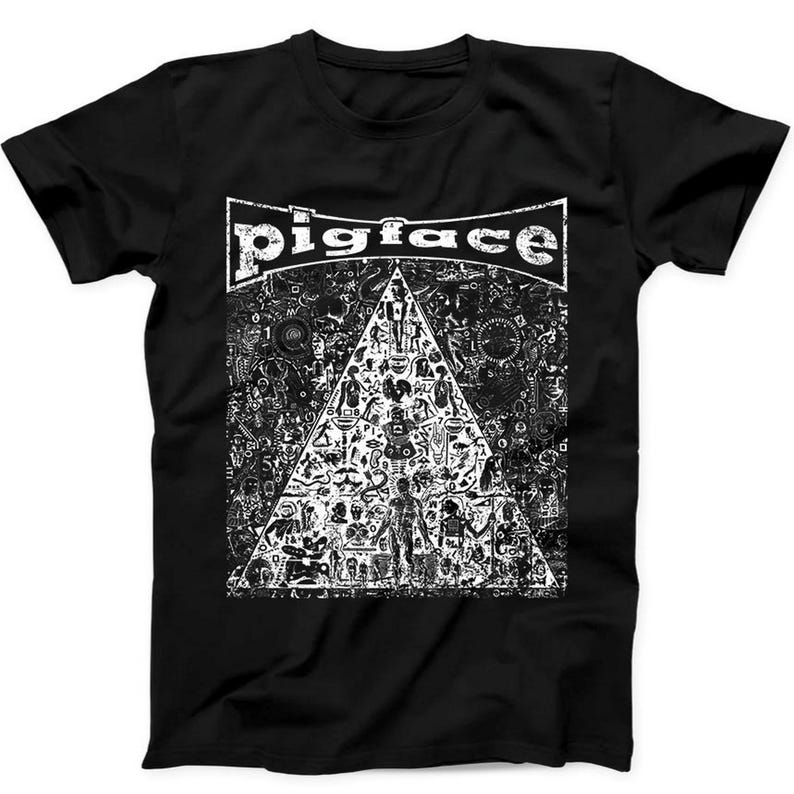 230 Gsm 100% Cotton Pigface Gub Electronic Rock Music Gift Tee Black T Shirt B378