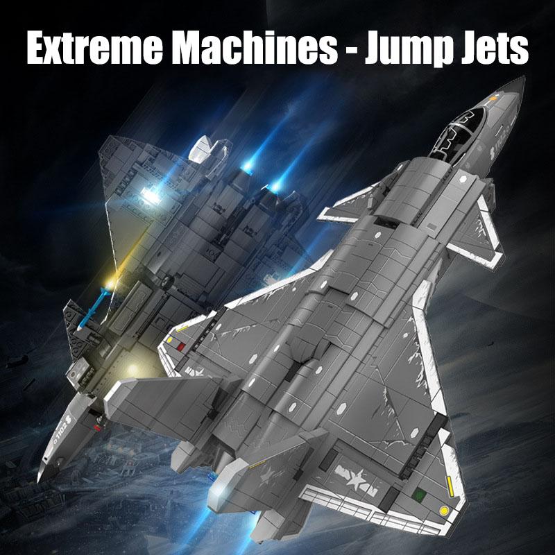 Серия «Военные» Прыгающие самолеты J-35 Корабельный самолет Строительные блоки MOC Городской Боевой самолет Модель Кирпичи Игрушки Для Детей Мальчиков Подарки