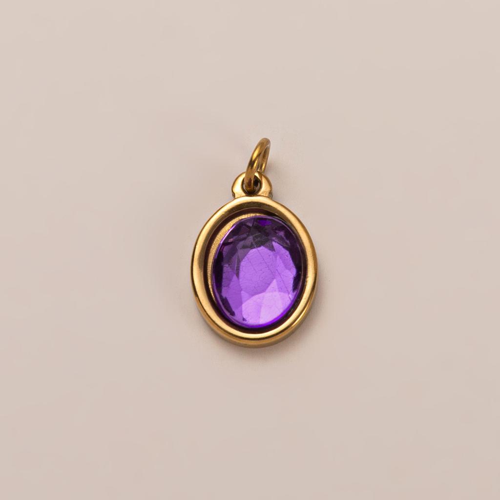 Stainless Steel Diy Basic Live Mouth Chain 12 Birthstone Pendant Necklace Furnace Vacuum Plating 18K Gold Color Retention