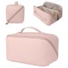 2023 New PU Large Capacity Women's Makeup Bag Portable Handheld Travel Wash Bag Cosmetic Storage Bag Solid Color Makeup Pouch