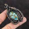 Медный кулон с амазонитом, кулон из медной проволоки, натуральный драгоценный камень, кулон ручной работы, ювелирные изделия из медной проволоки, элегантный кулон, подарок для него