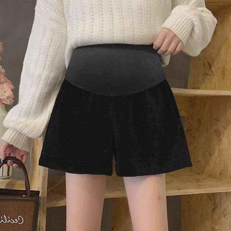 Шорты из вельвета для беременных с леггинсами и широкими штанинами на осень/зиму