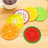 Jelly Color Coasters Fruit Shape Creative Skid Insulation Silica Gel Cup Mat