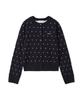 Emi Logo Crew Neck Knit Free Size Cardigan, 13WND254059, Women's, DOT,
