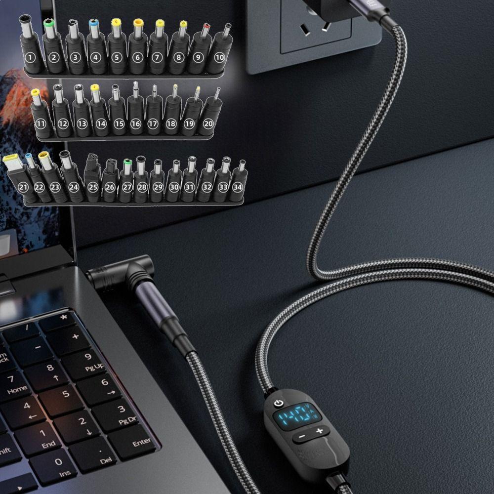 Digital Display Type-C to DC Power Cord 5V/9V/12V/15V/20V Boost Cable  Laptop Camera