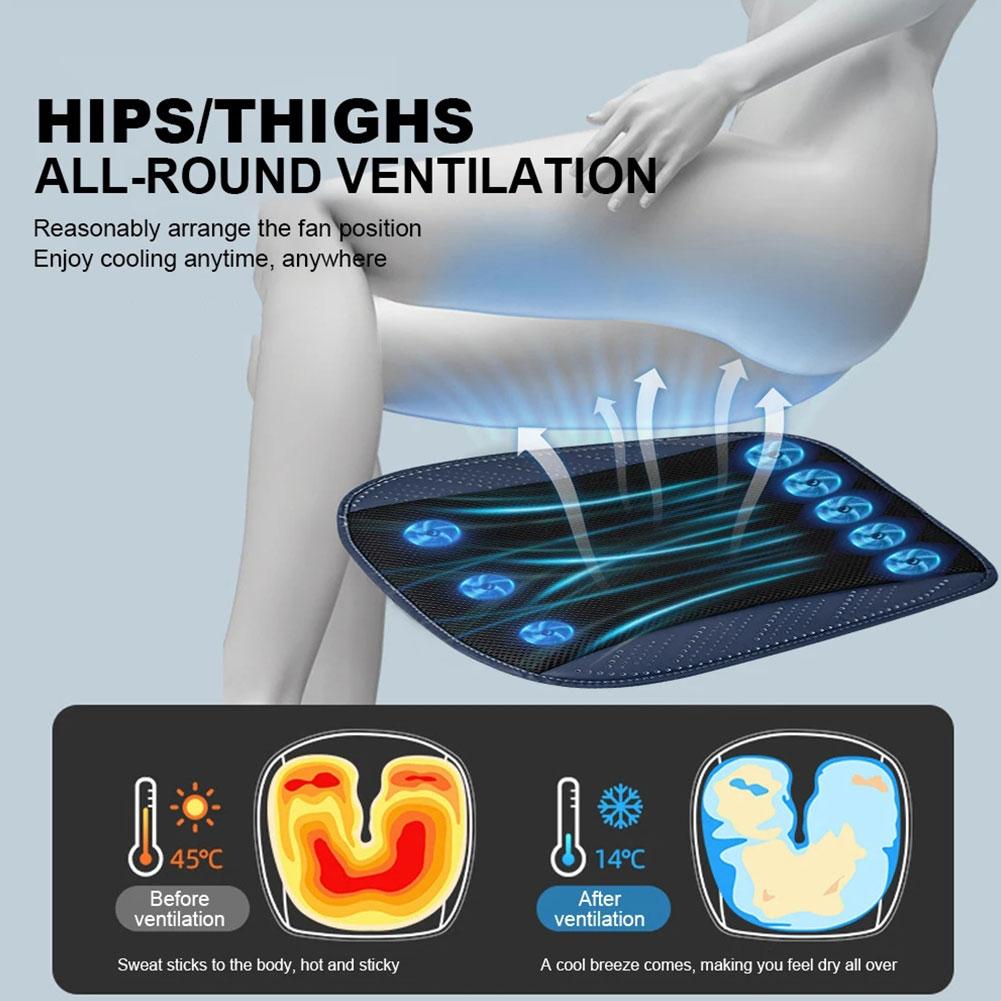 Подушка для сиденья автомобиля с USB-вентилятором, быстро продуваемая, вентилируемая, ледяной шелк, вентилируемая, летняя, охлаждающая, воздушная, чехол для сиденья для Univers