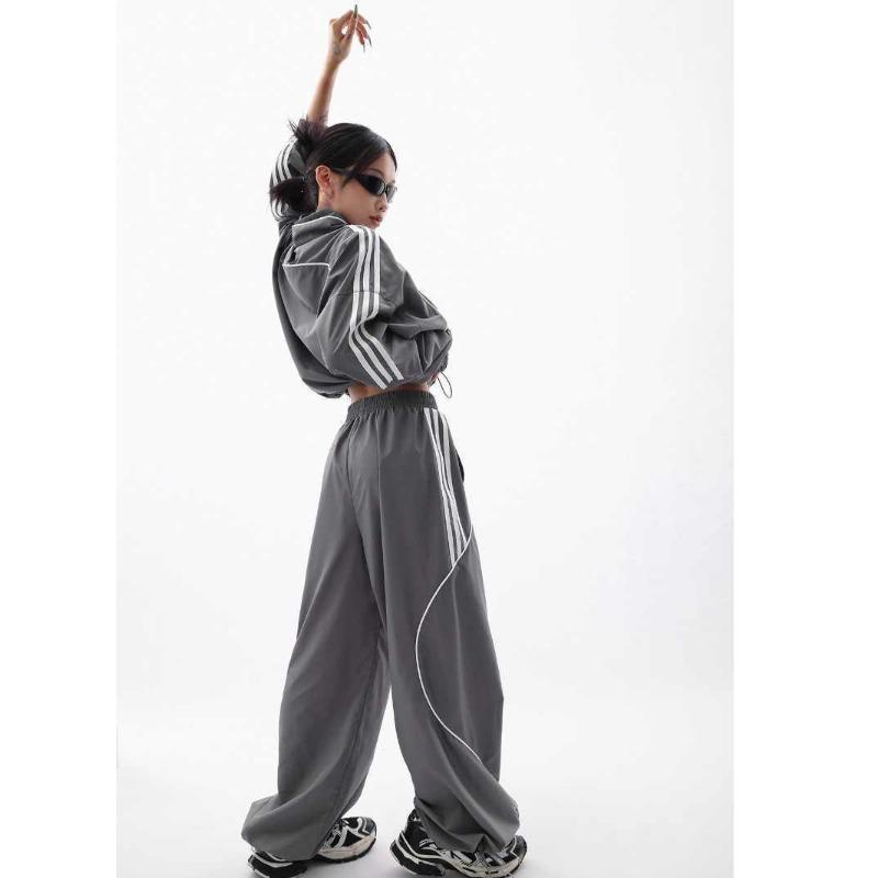 Высококачественное модное красивое пальто штурмовика + широкие брюки из двух предметов для женщин, весна-осень, свободный модный бренд, женский повседневный костюм