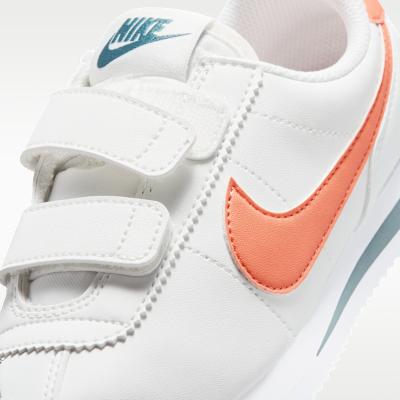 Kids' Sneakers Nike Cortez GS 'Sail White Mineral Slate Orange Frost'