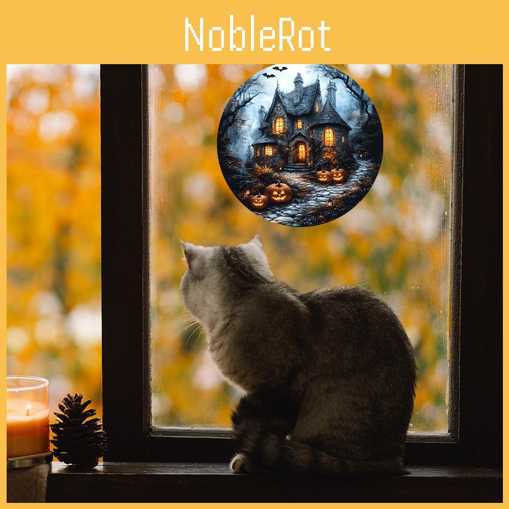 Современный Замок Тыква Летучая Мышь ПВХ Наклейка На Стену Для Декора Гостиной Со Статическим Притяжением Для Дома И Коммерческих Помещений