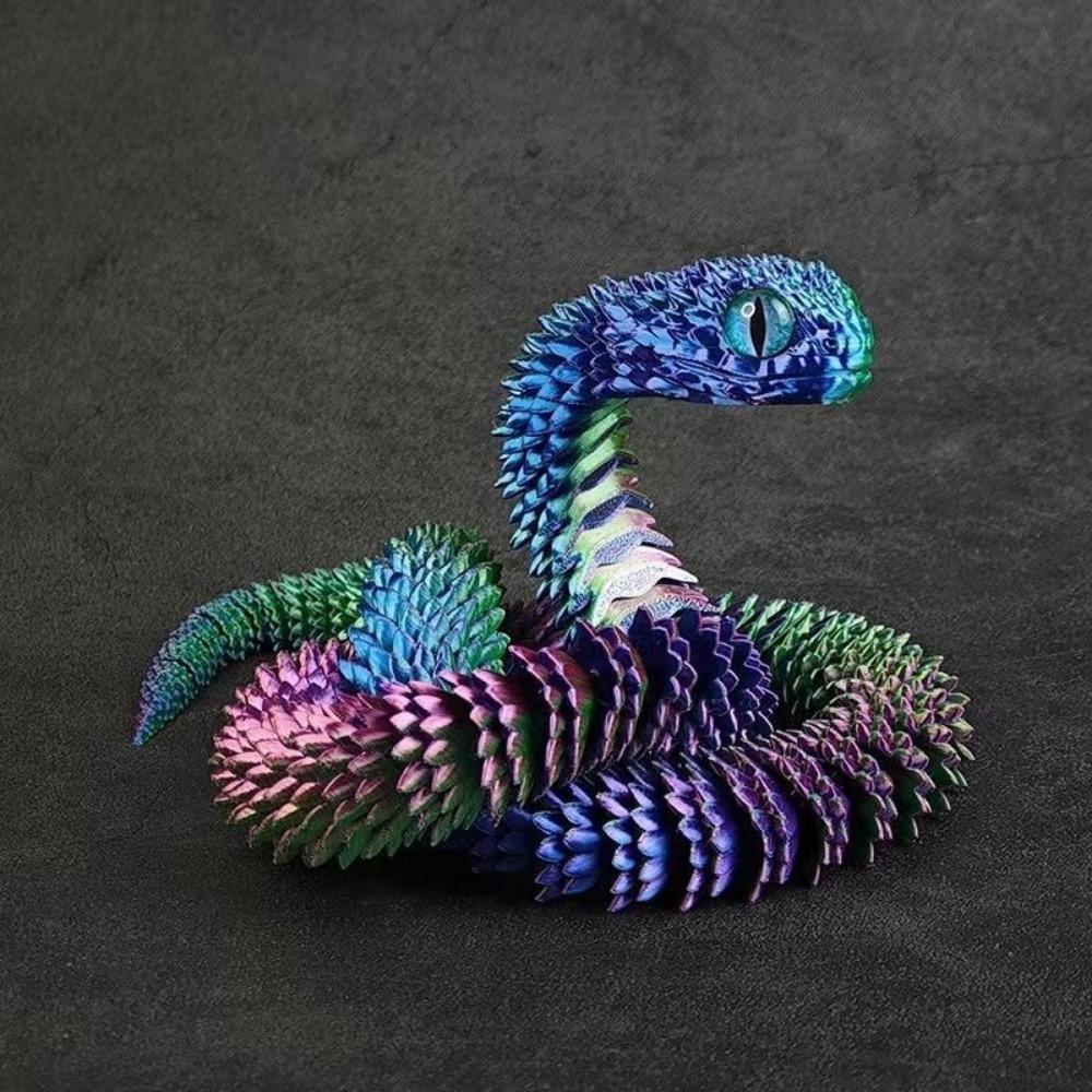 Realistic 3D Printed Snake 30/45cm 3D Printing Model Exquisite Animal Simulation Model Home Decor