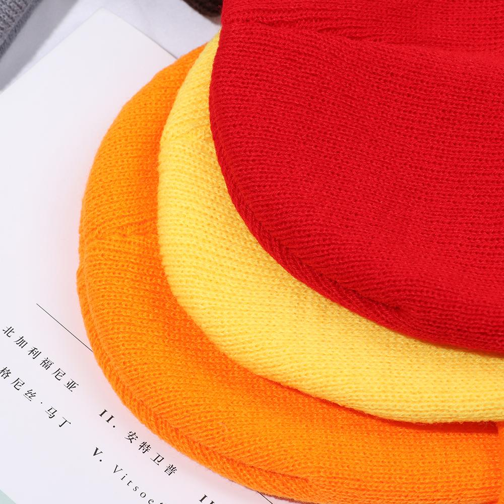 Ladies Casual Cap Solid Cute Winter Autumn Hats Knitted Beanies Warmer Bonnet Female Beanie Caps