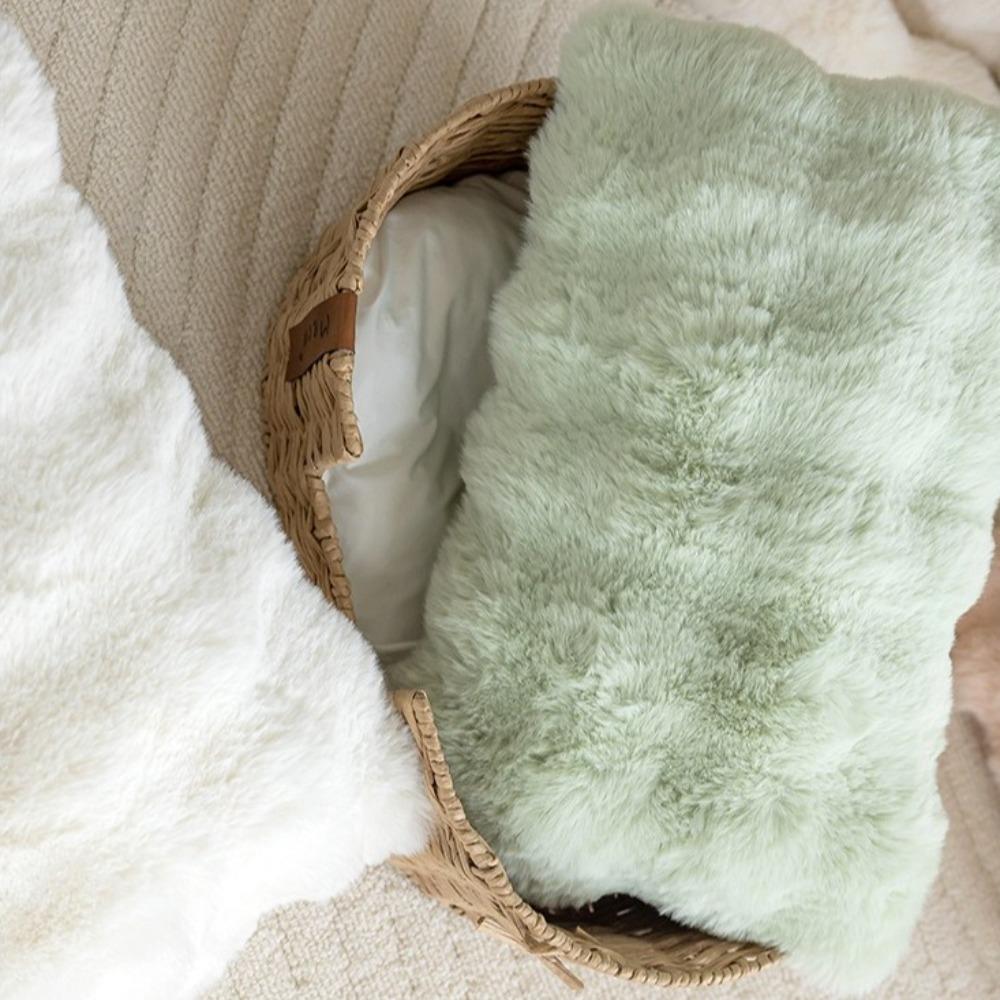 Плюшевая наволочка из искусственного кроличьего меха, теплая наволочка, простая наволочка для диванной подушки, домашний декор