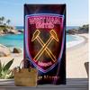 West Ham United FC Personalized Printed Beach Towel Soccer Logo Support Custom Name Text Absorbent Towel For Sport Travel Special Gift