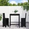 VidaXL 3-piece Garden Bar Set Black Solid Pine Wood, Pub Set, Patio Bar Set, Table Set 3157767