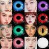 Funsachy 1 Pair Cosplay Colored Contact Lenses For Eyes Colorful Contact Lenses Crazy White/Black Cosplay Lenses For Halloween Party