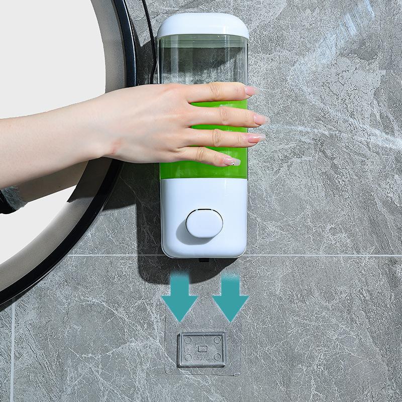 Bathroom Non-Punching Manual Press Soap Dispenser Wall Hanging Traceless Paste Disinfectant Bottle Transparent Dispenser