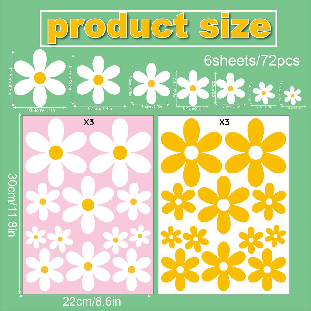 Белая ромашка цветок наклейка на окно весна дом гостиная стеклянное окно дверь украшение водонепроницаемая электростатическая наклейка на стекло