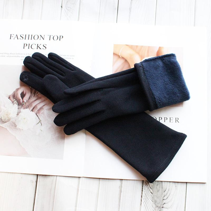 Хлопковые длинные перчатки для женщин, эластичные, для тепла осенью и зимой, 38 см, ветрозащитные и солнцезащитные вязаные рукава