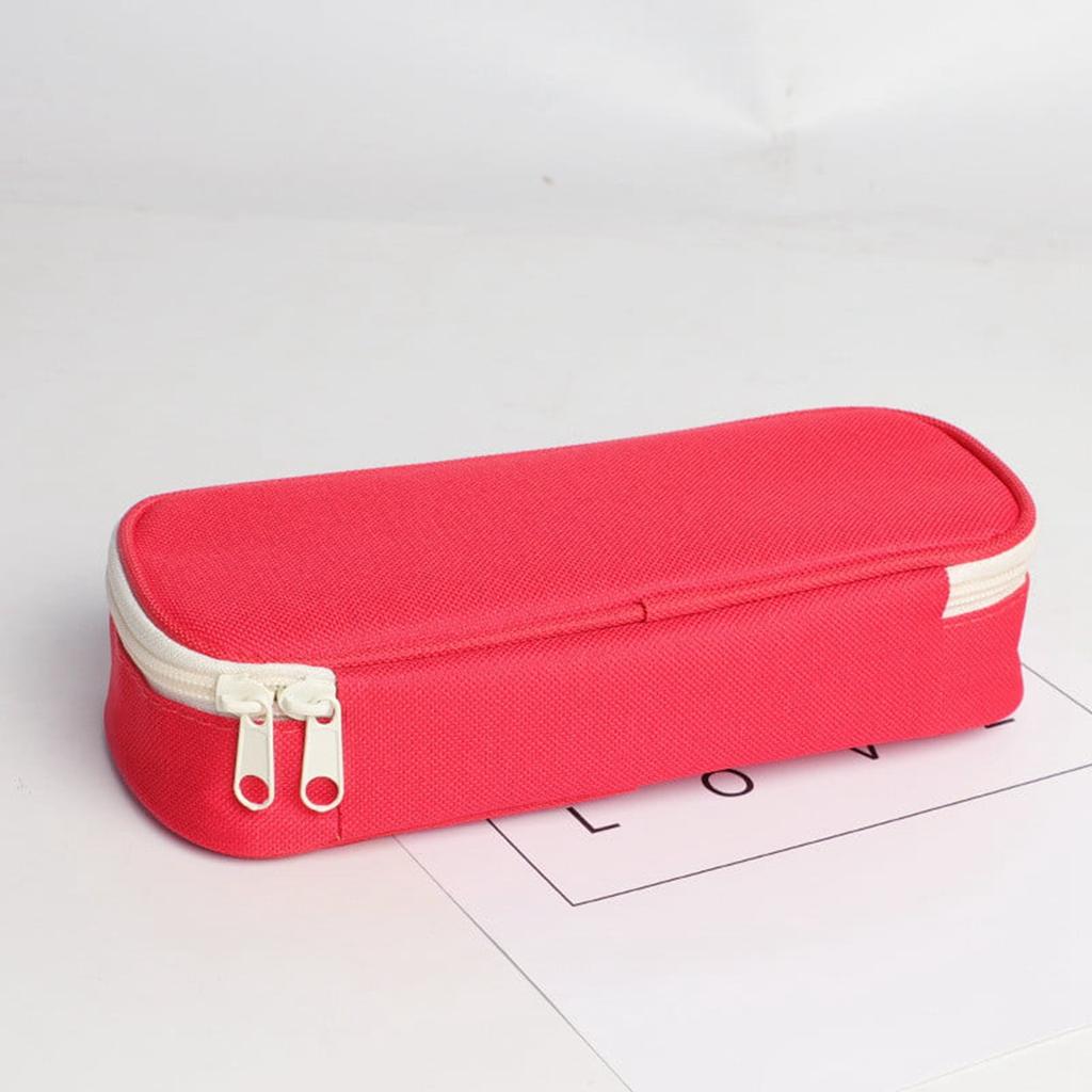 Large Capacity Pencil Cases Simple Solid Color Oxford Fabric Pencil Cases Student Stationery Bag School Supplies