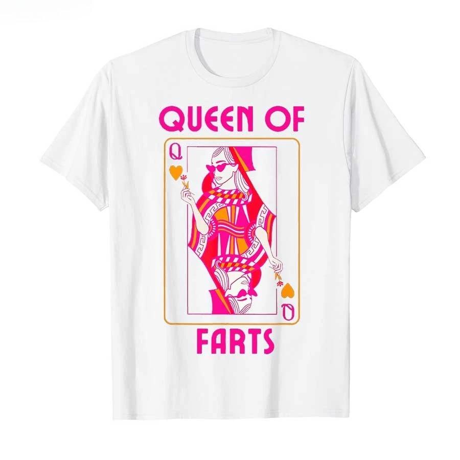 Queen of Farts Embarrassing Joke Humor Printed Tshirt Women Casual T Shirts Short Sleeve Tops Women Summer Soft Clothing