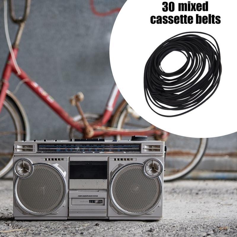 30pcs Universal Mix Replacement Rubber CDDVD Rubber Belt Turntable New Assorted Strap Cassette Tape Recorder Cassette Tape